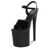 kamames Walking Show Artifact Model high-heeled Shoes Sandals Thin-heeled 20cm Sexy Black Platform Hate Sky Women Shoes Summer New 2020