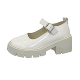 kamames kamames Mary Jane Shoes With Thick Soles Of Muffins 2023 New Style Four Seasons Fashion Almost Thin Leather Shoes