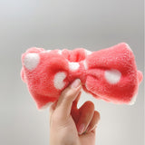 New Leopard Soft Bow Wash Face Headbands For Women Girls make Up Coral Fleece Hairbands Hair Holder Headwear Hair Accessories