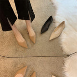 kamames Single Shoes Women's Autumn Princess Shoes Tip Shallow Mouth Really Soft Leather Low Heel Grandma Shoes Professional Flat Soles Show Thin Ladle Shoes