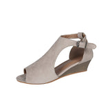 kamames Size 43 Shoes Women Summer Fashion Fish Flat Wedge Women's Sandals Buckle Closed Toe Roman Women's Sandles Sandalias Mujer