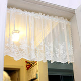 1pc Lace Small Flower Cafe Curtain, Simple And Sweet Lace Small Window Curtain, Rod Pocket, White Window Curtain Suitable For Kitchen And Dining Room, Window And Door Decoration, Cabinet Curtain Home Decor