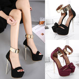 kamames High Heels Summer Waterproof Nightclub Banquet Shoes With Large Size Stilettos Sandals