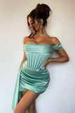 kamames Corset Satin Mini Dress - Mint