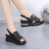 kamames kamames Heel Sandals Women's 2024 New Summer High-Heeled Fish Mouth Women's Shoes Hollowed-Out Heightened Muffin Large Size Sandals