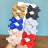 12Pcs/set Grosgrain Ribbon Bowknot Hairpins For Cute Girls Colorful BB Hair Clips Mini Barrettes Headwear Kids Hair Accessories