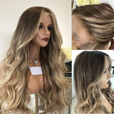 Highlight Wig Human Hair for Women Dark Blonde Glueless Full Lace Wigs Pre Plucked 13x6 Hd Transparent Lace Frontal Wig