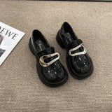 kamames Shoes Women's Shoes 2024 Spring New Style Thick Soles, Thick Heels, Black Shoes, Jk Mary Jane Shoes, Single Shoes, Small Leather Shoes