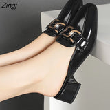 kamames New Shoes Women Heels Leather Sandals Summer Heel Pearl Sandals Heel Leather Femme High Heels Mary Jane Shoes