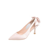 kamames kamames Spring Autumn New Hollow Butterfly Wedding Shoes Female Thin Heel Pointed Shallow Mouth Fashion High Heels White Single Shoes