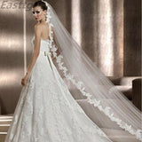 kamames 2021 Real Photos White/Ivory Wedding Veil 3m Long Comb Lace Mantilla Cathedral Bridal Veils Wedding Accessories Veu De Noiva