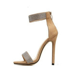 kamames kamames New Open Toe Women's Shoes Hollow Back Zipper Thin Heel Sexy Ultra High Heel Simple Sandals