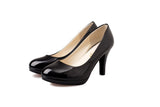 kamames Spring And Summer New Dress Shoes With Round Heels, Professional Work Shoes, High Heels, Lacquered Leather Shoes