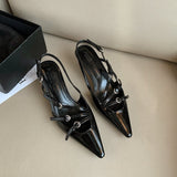 kamames Single Shoes Soft Leather Sandals New French Baotou Wedding Shoes Bridesmaids Shoes High Heels In Spring And Summer 2024
