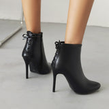 kamames Stiletto Women's Boots Spring Autumn Ankle Boots Super High Heel Booties Zipper Winter Woman Shoes Black Pink Yellow White