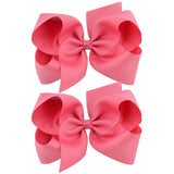 2Pcs/lot 6'' Solid Color Grosgrain Ribbon Bows Hair Clips For Cute Girls Large Handmade Hairpins Barrettes Kids Hair Accessories