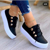 kamames Shoes Women 2022 Fashion Round Toe Platform Shoes Size 43 Casual Shoes Women Lace Up Flats Women Loafers Zapatos Mujer