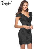 kamames bodycon Gold black Sequins summer dress women Evening elegant V Neck Backless mini Luxury night club Party Dresses vestidos