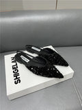 kamames kamames Women's Shoes Spring / Summer 2023 New Fashion Versatile Pointed Flat Small Fragrant Wind Sequins Sandals