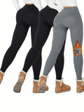 3 Pack Ultra Cozy Thermal Leggings for Women - Soft Plush Lined Pants for Cold Winter, Workout, Yoga, and Running - Warm, Breathable, and Moisture-Wicking