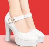 kamames Thick-Heeled Cheongsam Catwalk High-Heeled Women's Thick-Soled Waterproof Platform Model Performance Shoes Working Women's Shoes