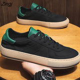 kamames Sneakers Male Spring Footwear Casual Vulcanized Sneakers Man Leather White Shoes 2023 New Shoes Man