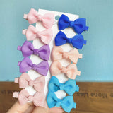 12Pcs/set Grosgrain Ribbon Bowknot Hairpins For Cute Girls Colorful BB Hair Clips Mini Barrettes Headwear Kids Hair Accessories