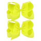 2Pcs/lot 6'' Solid Color Grosgrain Ribbon Bows Hair Clips For Cute Girls Large Handmade Hairpins Barrettes Kids Hair Accessories