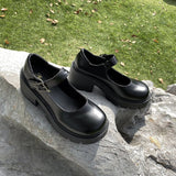 kamames Mary Jane Small Leather Shoes For Women In Autumn 2024 Thin Cosplay Thick Soles, Thick Heels And High Heels Jk Single Shoes