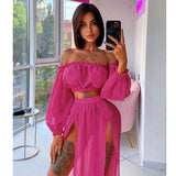 kamames Bikini Beach Cover Up Swimsuit Two Piece Dress Swimwear Women Summer Ladies Bathing Suit Solid Wear Tunic