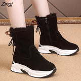 kamames Winter Shoes for Women 2023 Women's Boots Non-slip Waterproof Snow Boots Women Thick Plush Zipper Warm Women's Ankle Boots