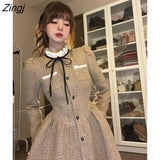 kamames Winter Elegant Y2k Mini Dress Women Casual One Piece Dress Korean Fashion Female Long Sleeve Vintage Evening Party Dresses