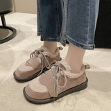 kamames kamames Size Thick Cotton Shoes Women 2023 Winter New Flat Women's Shoes Plus Velvet Warm Snow Cotton Brown Wool Shoes Women