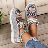 kamames Spring New Laced Canvas Loafers, Women's Shoes, Flat-Soled Casual Shoes, Ladies' Cloth Shoes, Mother's Shoes.
