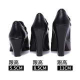 kamames Single Shoes For Women's 2023 Spring And Autumn New Deep-Mouth Pointed Thick-Heeled Waterproof Platform Size 40-43 Women's Shoes
