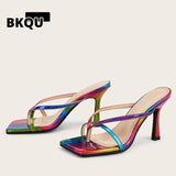 kamames 2022 New Color Women Slipper Summer Shoes Outdoor Sandal High Heel Slip on Flip Flops Women Slides Sandal Plus Size 42