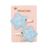 2Pcs/set Glitter Cartoon Cartoon Love Heart Crown Hair Clips For Girls Handmade Hairpins Boutique Barrette Kids Hair Accessories