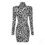 Zingj Women Dress Bodycon Elegant Party Evening Leopard 2021 New Arrival Summer Autumn Clothing