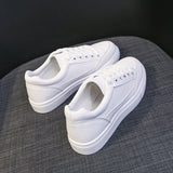 kamames kamames Summer New Leather Face Pure Color Flat Shoes Women's Students Light Women's Casual Sports Small White Shoes