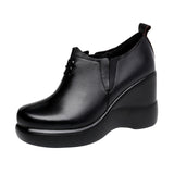 kamames Women's Shoes With Velvet, Thick Soles, Waterproof Table, Deep Slope Heels, Simple, Fashionable Overshoes, High Heels.