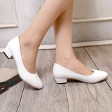 2021 Women's 5cm High Heels Pumps Office Lady Women Shoes Sexy Bride Party Thick Heel Round Toe Zapatillas Mujer  Wedges