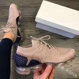 kamames kamames New Korean Breathable Sports Shoes Women's Inner Heightened Flying Weaving Shoes Tie Breathable Running Shoes In Front Of Them