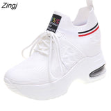 kamames Womens Sneakers Women's Designer Shoes Tennis Female Woman Fashion Trainers Heels Summer Autumn PU Fabric Retro Lace-Up