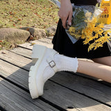 kamames New Ins Fashion Lolita Small Leather Shoes Thick Soles Jk Retro College Thick Heels Mary Jane Single Shoes