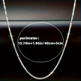 925 Sterling Silver Plated Copper Necklace - Elegant, Casual, and Exquisite Daily Wear for Women - Gift Box Packaging Included