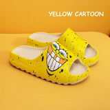 Womens Indoor Home Bathroom Slides Thick EVA Bottom Sole Summer Couple Cute Cartoon Non-Slip Shoes Soft Flat Slippers