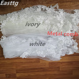kamames 2021 Real Photos White/Ivory Wedding Veil 3m Long Comb Lace Mantilla Cathedral Bridal Veils Wedding Accessories Veu De Noiva