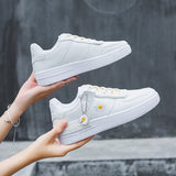 kamames Spring Korean Sports Shoes Lace Up Flats Breathable White Shoes Platform Woman Shoes Casual Sneakers Zapatos De Mujer