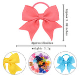 20Pcs/lot Grosgrain Ribbon Bowknots Elastic Hair Bands For Cute Girls Colorful Hair Ropes Ties Headwear Kids Hair Accessories