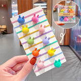 10PCS/Box Packed Girls Cute Colorful Ball Heart Rabbit Scrunchie Kids Ponytail Holder Elastic Hair Band Fashion Hair Accessories